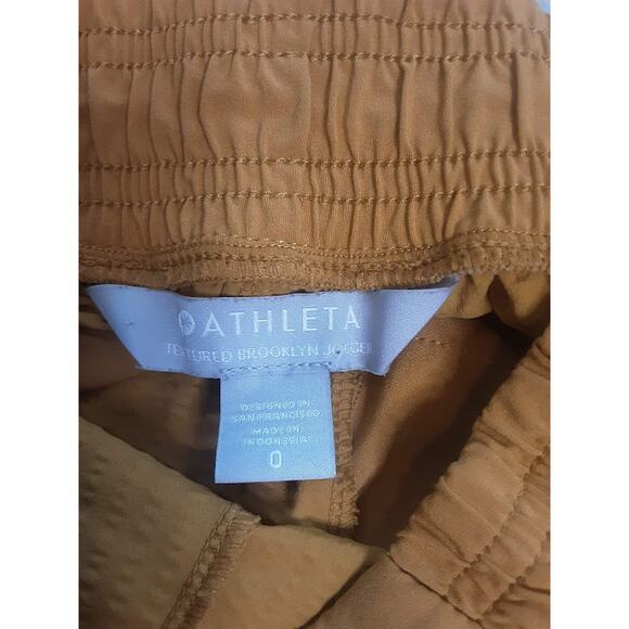 Athleta Textured Brooklyn Jogger Pants Mustard Yellow Women’s 0 - Picture 2 of 4